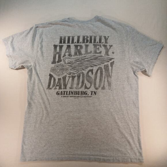 Harley-Davidson Men’s XL Gray Graphic T-Shirt Hillbilly Harley Gatlinburg - Picture 5 of 7